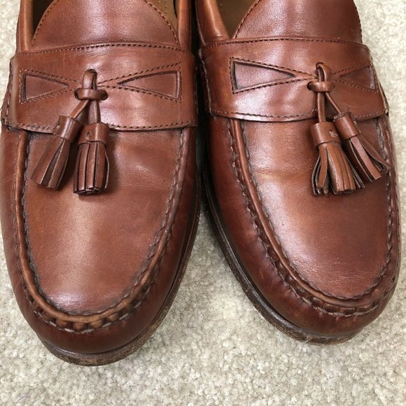 Allen Edmonds Mens Brown Leather Tassled Loafers main image 9